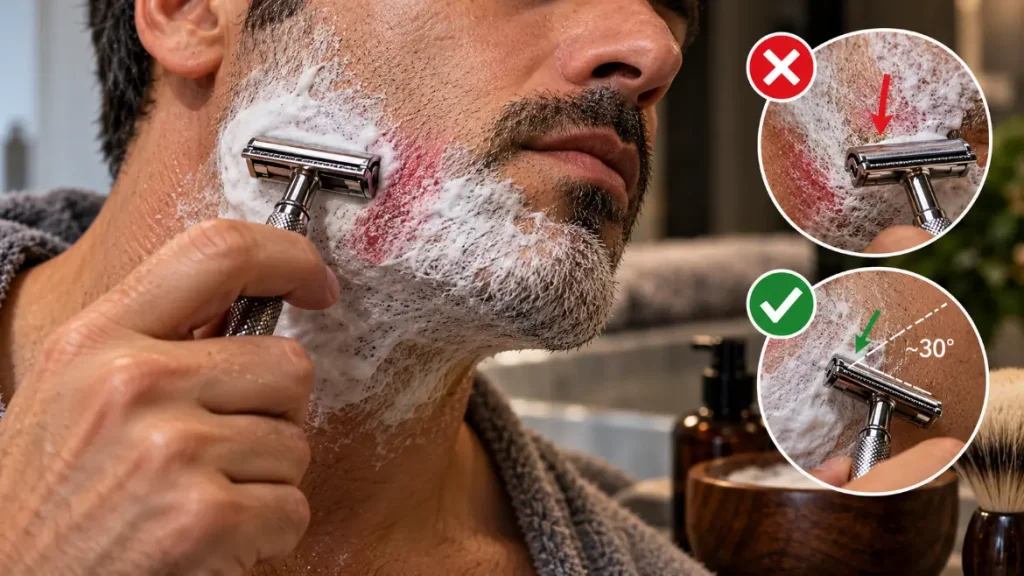 Utilizar um ângulo de corte incorreto